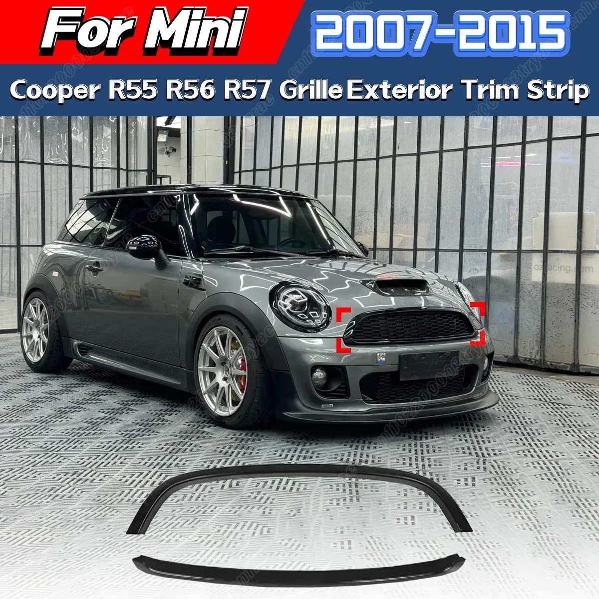 

For Mini Cooper R55 R56 R57 2007 2008 2009 2010 2011 2012 2013 2014 2015 Front Bumper Grille Mesh Exterior Trim Strip51132751040