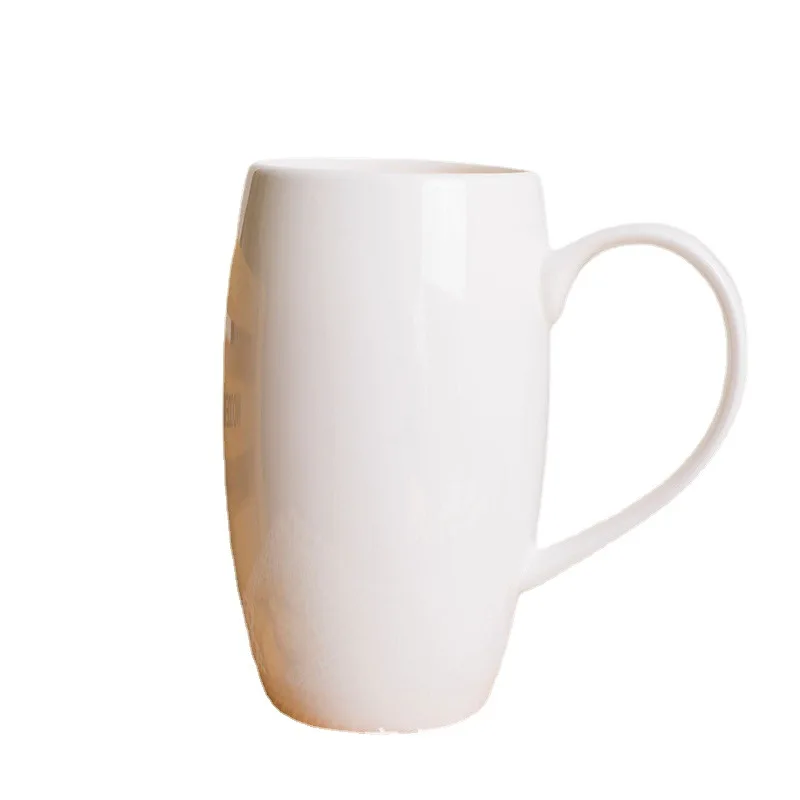 Tangshan الصانع بالجملة القدح سعة كبيرة نقية بيضاء الإبداعية الإعلان هدية السيراميك كوب ماء الحليب العظام كوب الصين #5