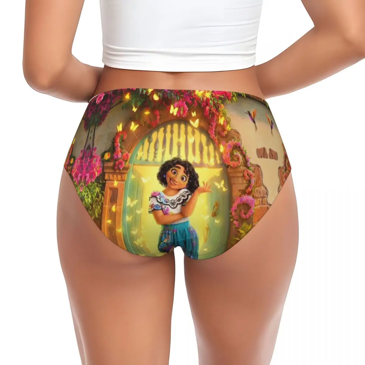 Custom Encanto Mirabel Cartoons Briefs Underwear Women's Comfortable Stretch Panties