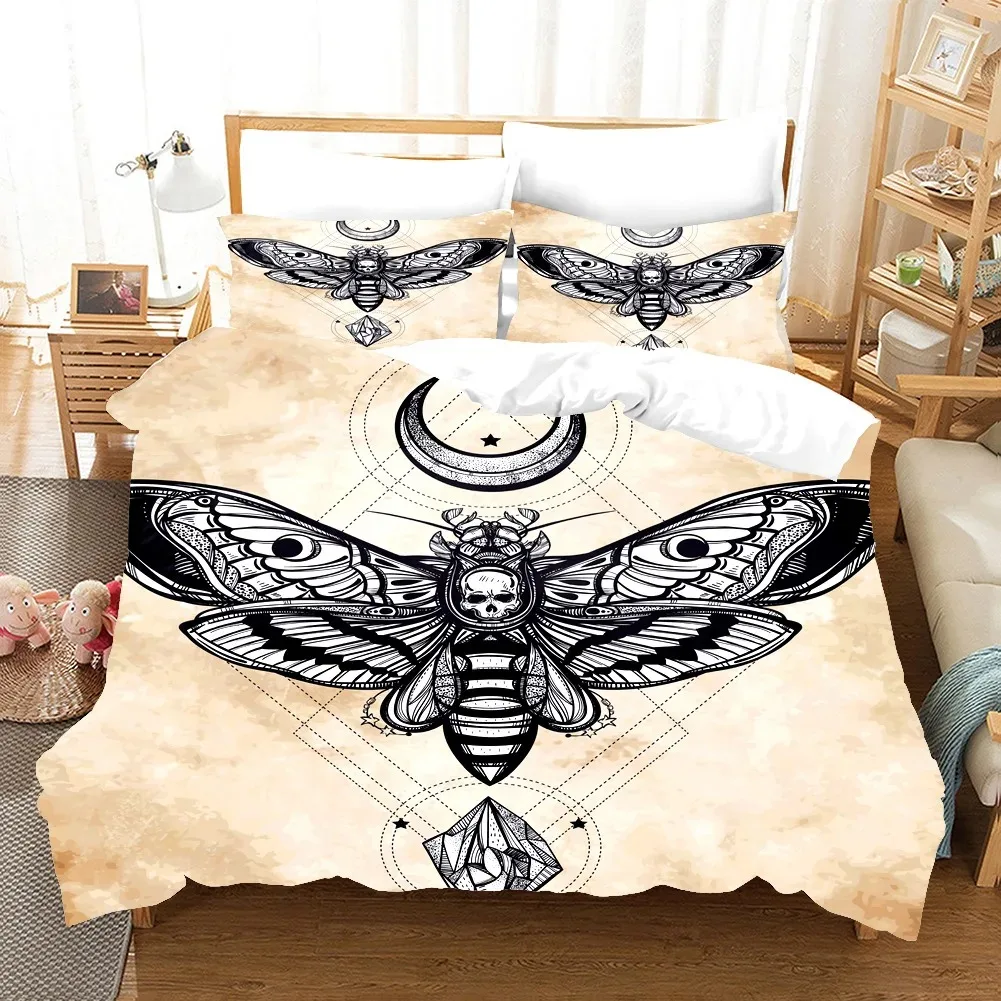 

Death Moth Bedding Set Black Moth 3D Game Polyester Quilt Cover Pillowcases Queen King For Kids Gift Duvet Cover Sets