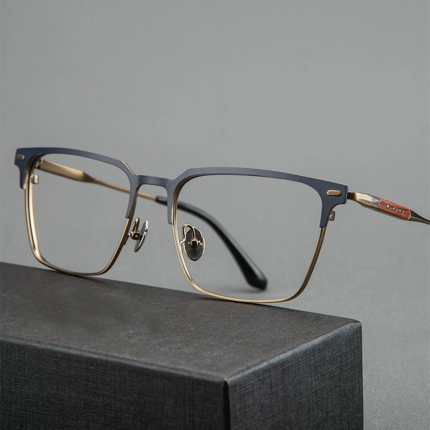 Vintage Titanium Square Men's Eyewear Top Quality Oversized Full Rim Eyeglasses Frames Women Retro Trendy Unisex Glasses Frame