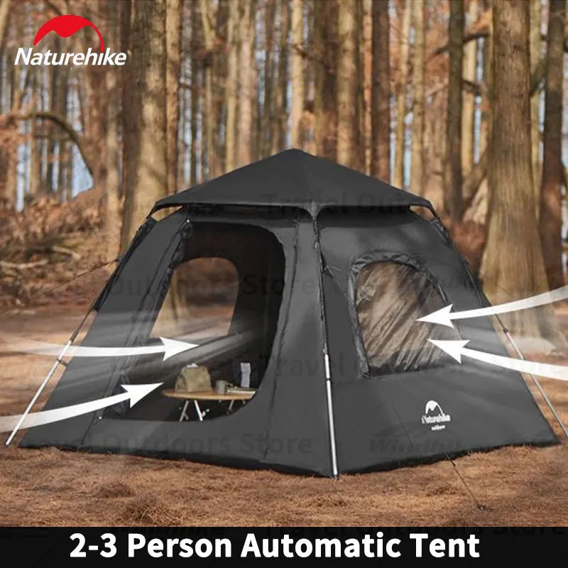 

Naturehike Ango 210T Polyester Automatic Tent Camping UPF50+ Four Seasons Quick Open Tent Waterproof 1500mm Single Layer Tent