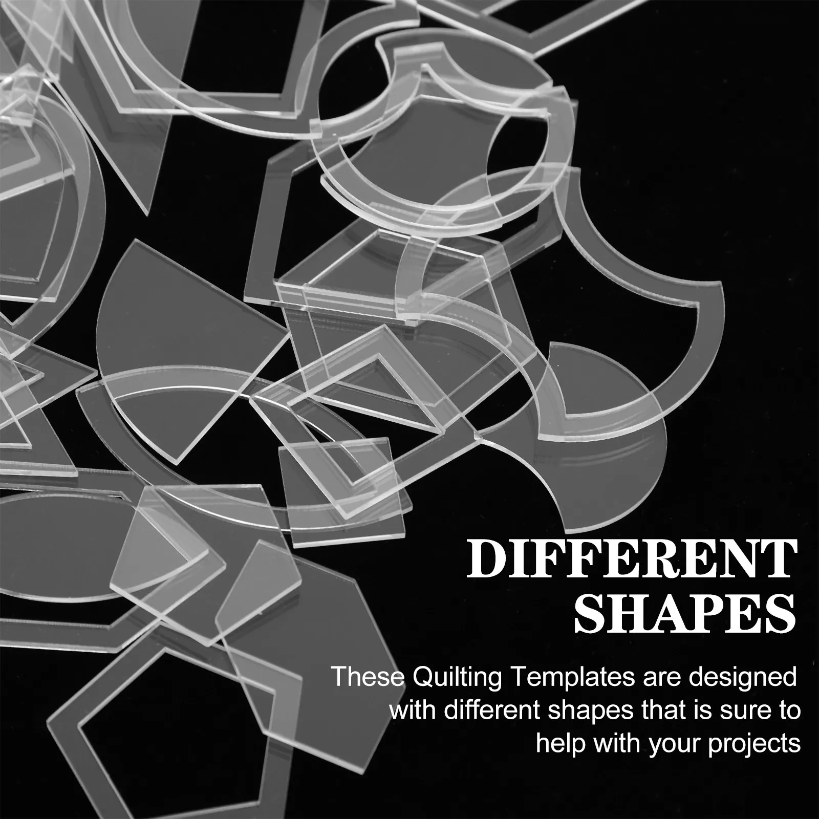 27Sets Acrylic Quilting Templates Shaped Rulers for Manual Cutting Plate Making Pocket Collar Design DIY Sewing Crafts view 6