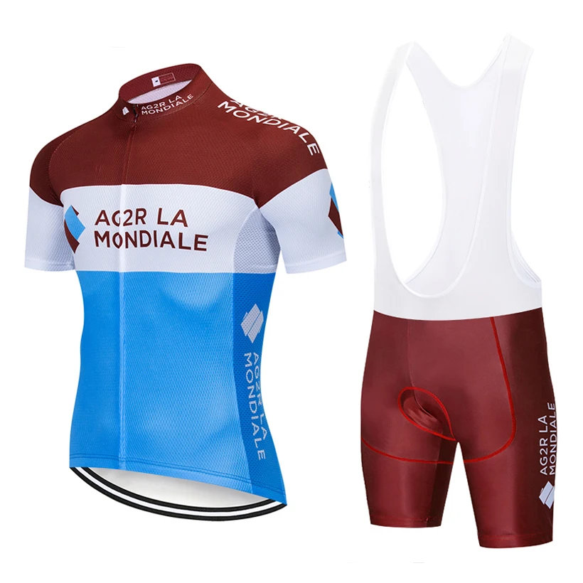 NEW Cycling Full Set AG2R TEAM Bike Jersey Breathable Men Ropa Ciclismo  Jerseys 20D  Shorts And Sleeve Warmers