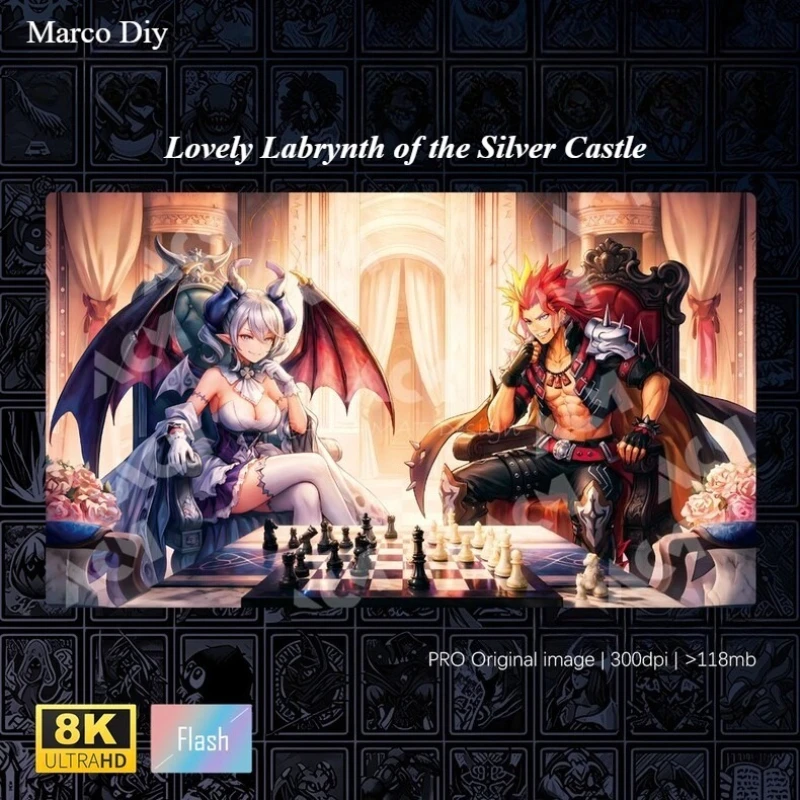 Yugioh Labrynth & Fiendsmith's Lacrima Play Mat Yu-Gi-Oh! Trading Card Games Mat Competition Duel Plate Rubber Card Mat 1.5MM