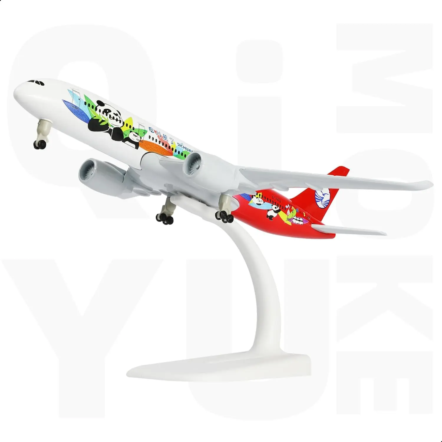 20cm China A350 Diecast Metal Airplane Model Kits for Sichuan Airlines Panda Painting Model Plane for Aviation Enthusiasts Gifts
