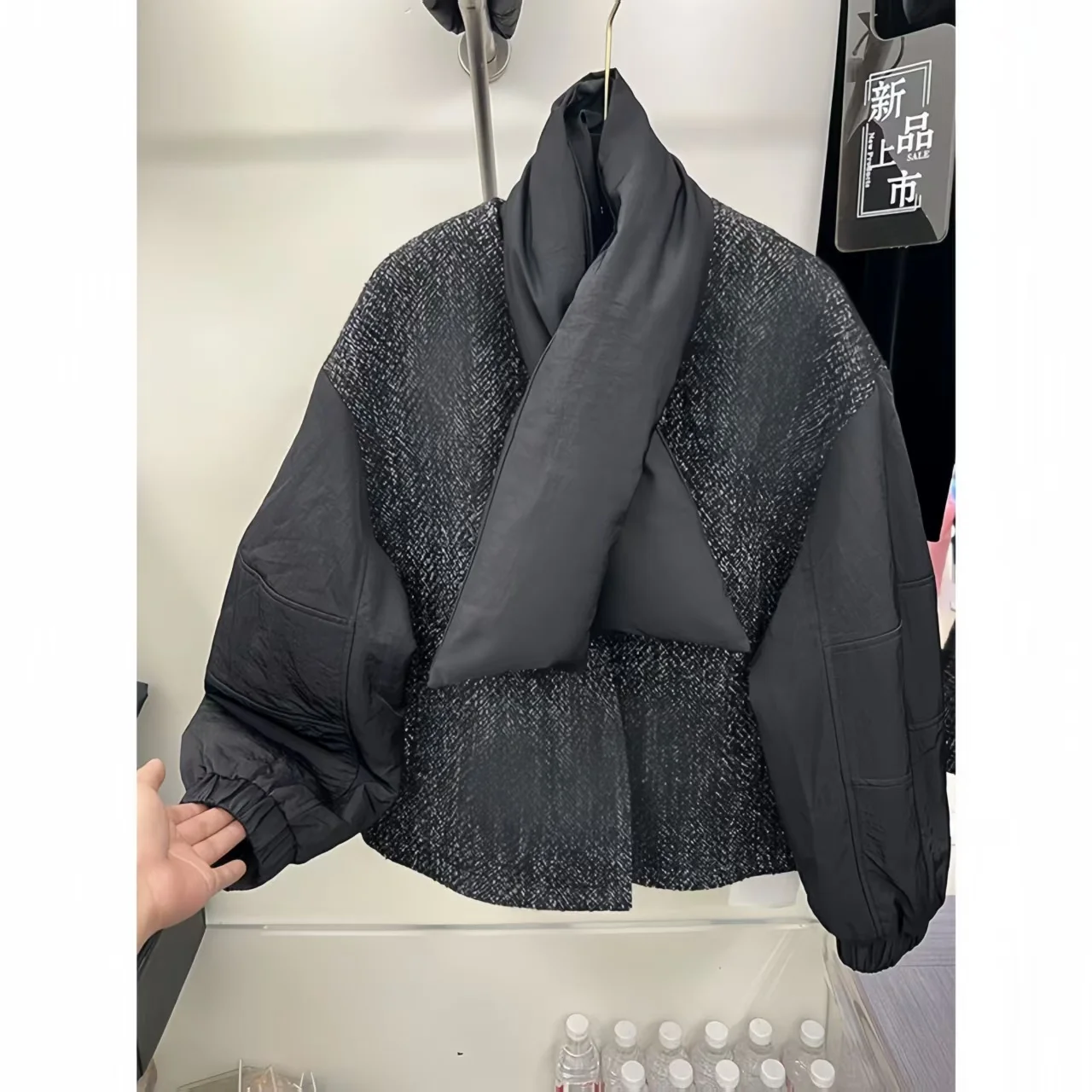 女性用調節可能なウエストダウンジャケット、イングランドスタイルジャケット、女性服、ルーズ、スプライス、厚手、暖かい、新しい、冬、2025