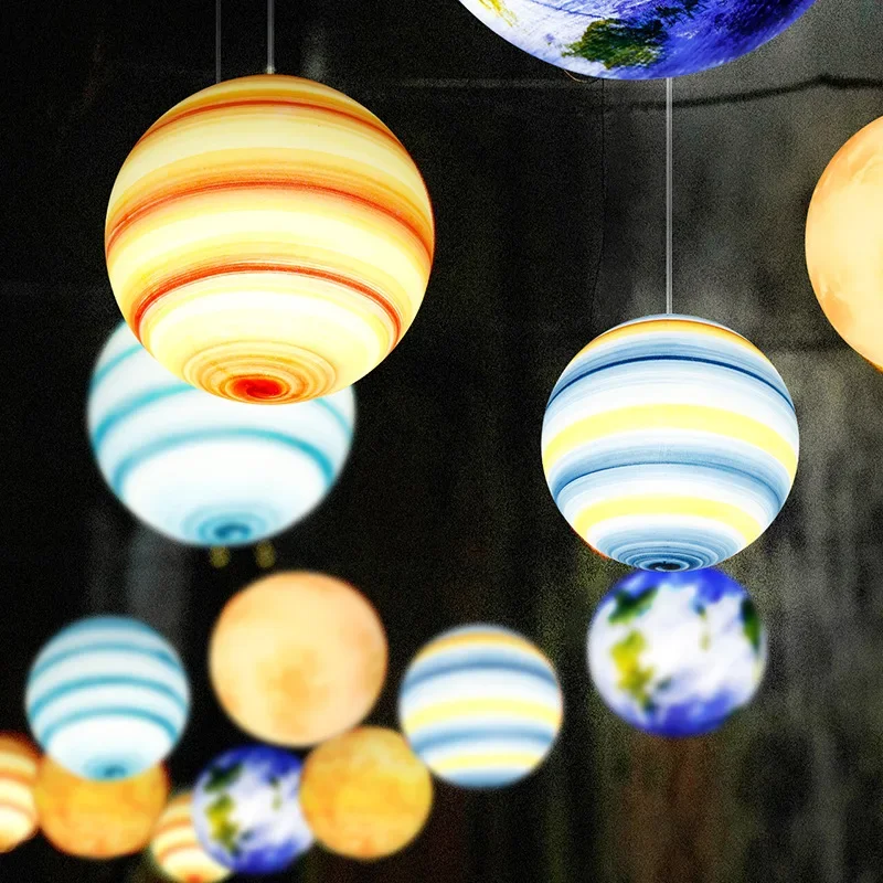 Eight Planet Ball Chandelier Hotel Shopping Mall Entrance Decorative Star Lights Creative Restaurant Entrance Ceiling