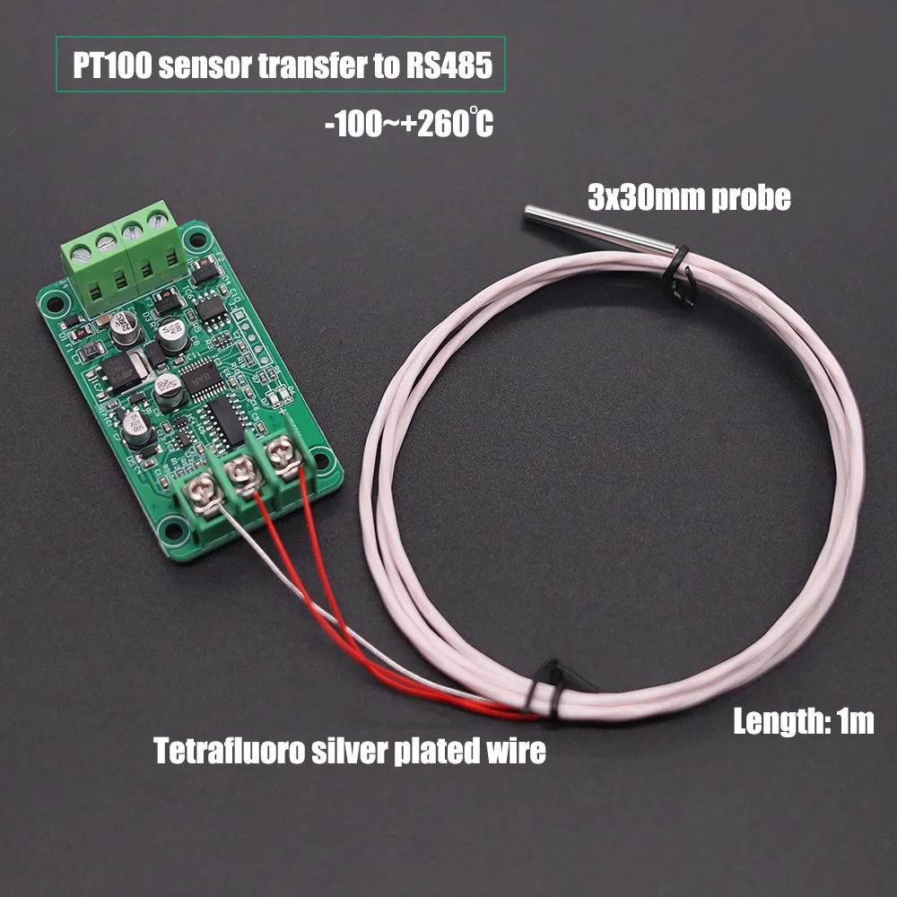 Transferencia del sensor de temperatura K, PT100, PT1000 a RS485, módulo de adquisición de temperatura del termopar RTD de 4-20mA