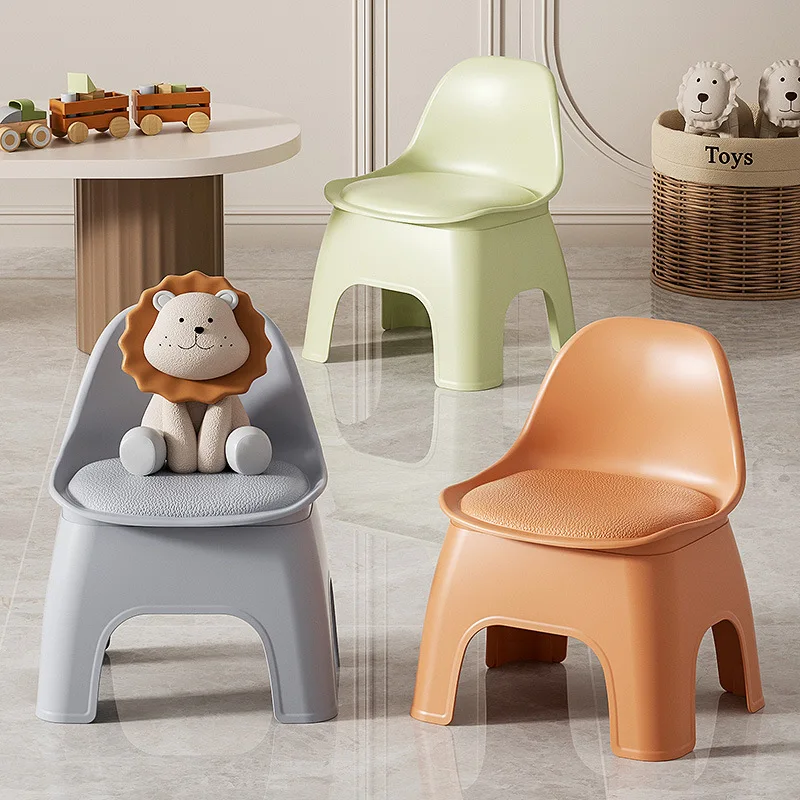 Plastic Circular Stool, Household Chair, Small Stool, Backrest Chair, Sofa, Coffee Table, Low Stool, Modern, Thick, Portable image 2