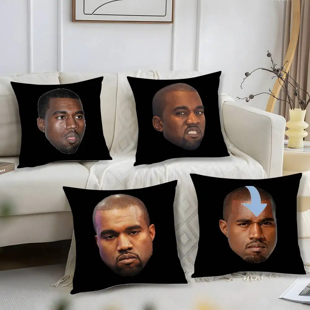 Lustiger K-Kanye West Meme Kissenbezug, kurzer Plüschdruck, Kissenbezug, quadratisch, Dekokissenbezüge, Sofa, Heimdekoration