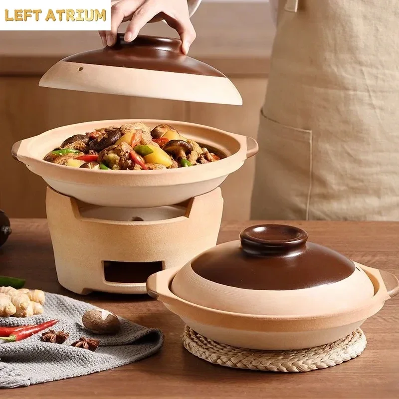 18cm 20cm Ceramic Casseroles Soup Pot Cooking Casserole Clay Stew Stew Pots Earthenware Pot Kitchen Cookware Kitchenware