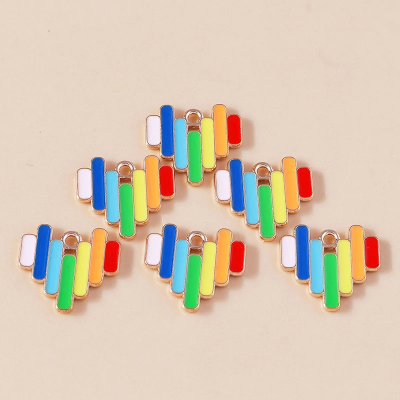 20 قطعة 18x16 مللي متر لطيف ملون المينا الحب القلب Charms المعلقات لصنع انخفاض الأقراط DIY القلائد أساور مجوهرات زعنفة