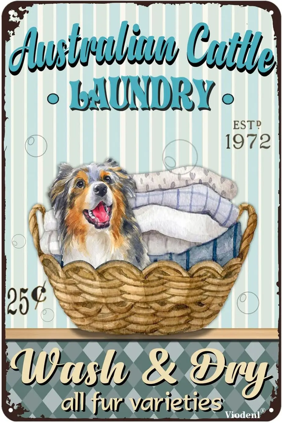 Vintage Metal Tin Signs Australian Cattle Laundry Wash & Dry All Fur Varieties Home Kitchen Restaurant Wall Club House Decor