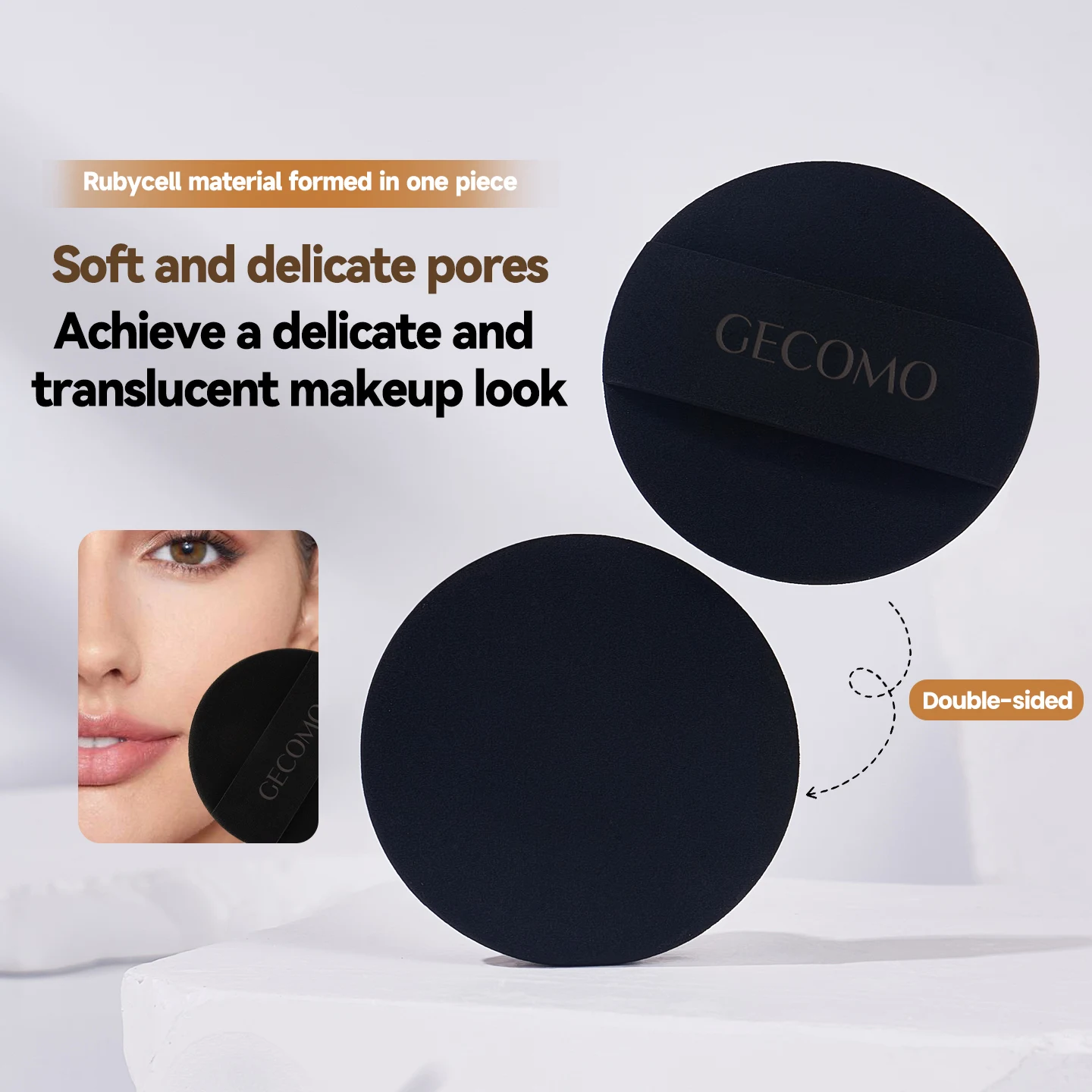 Czarna gąbka do makijażu w kształcie puszczki, miękka, gruba, przyjazna dla skóry, do stosowania na sucho i na mokro, poduszka do makijażu zapewniająca idealną aplikację.