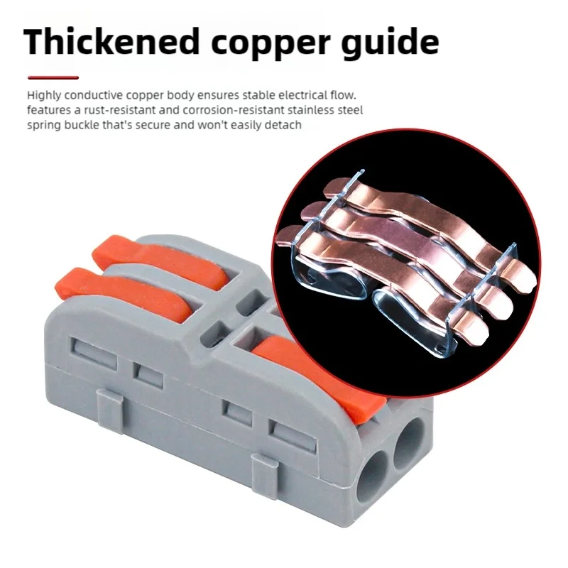 Fast Wiring Cable Connectors Push-in 6mm² Lever Wire Quick Connectors Universal Compact Splitter Electrical Terminals Blocks