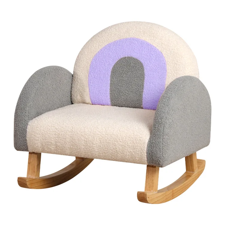 Modern Premium Foldable Teddy Velvet Single Sofa Rocking Chair Children's Rest Bedroom Kindergarten Armchair