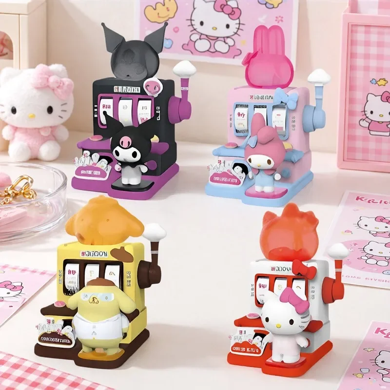 Sanrio Hello Kitty My Melody Kuromi Pompom Purin Blind Box Toys Figures Candy Game Machine Series Collection Ornaments Gifts