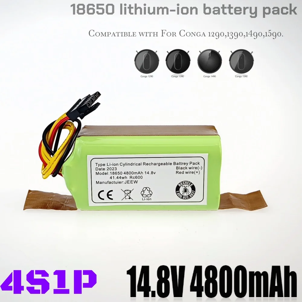 

100% оригинальная литиевая батарея 4S1P 14,8 В 4800 мАч для Cecotec Conga 1290 1390 1490 1590, батарея для робота-пылесоса