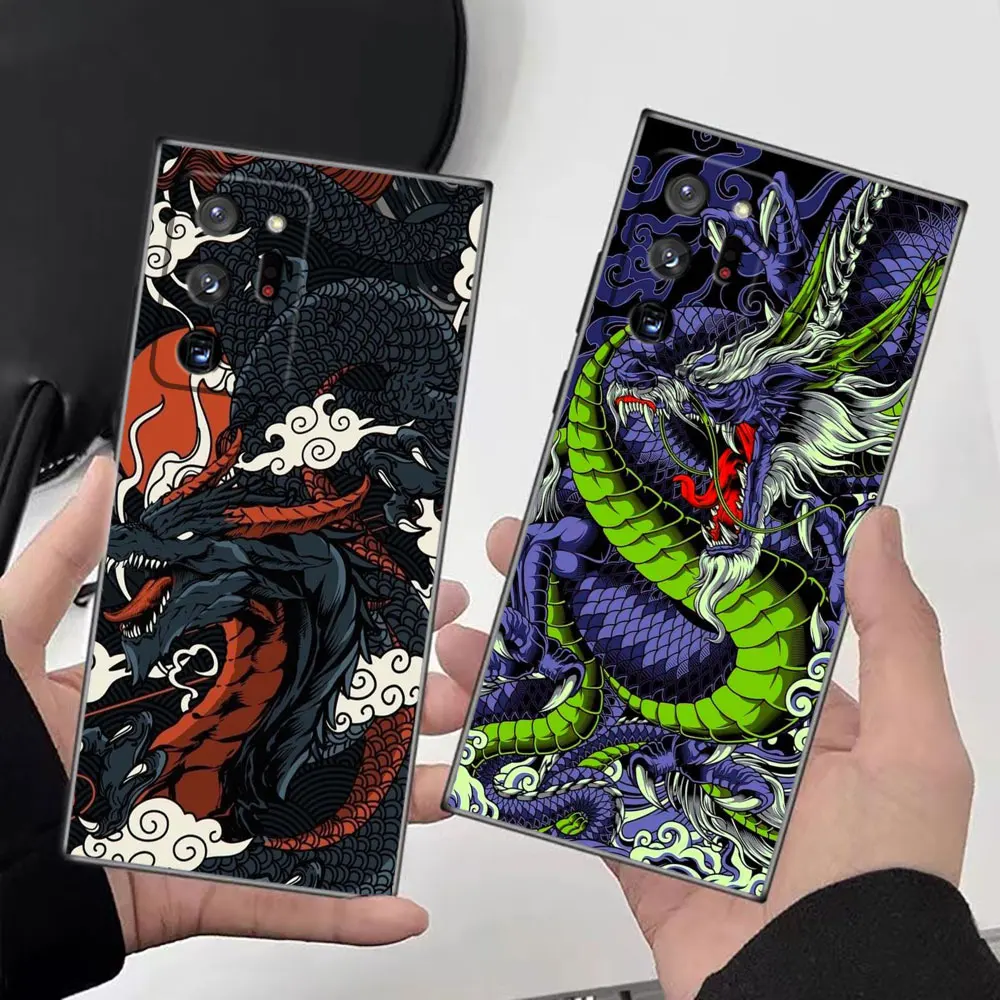 Mythical Dragon And Tiger Phone Case For Samsung Galaxy NOTE 20 10 9 8 M54 M53 M51 M33 M32 F14 M30 M30S M23 J8 J7 J6 Case Funda