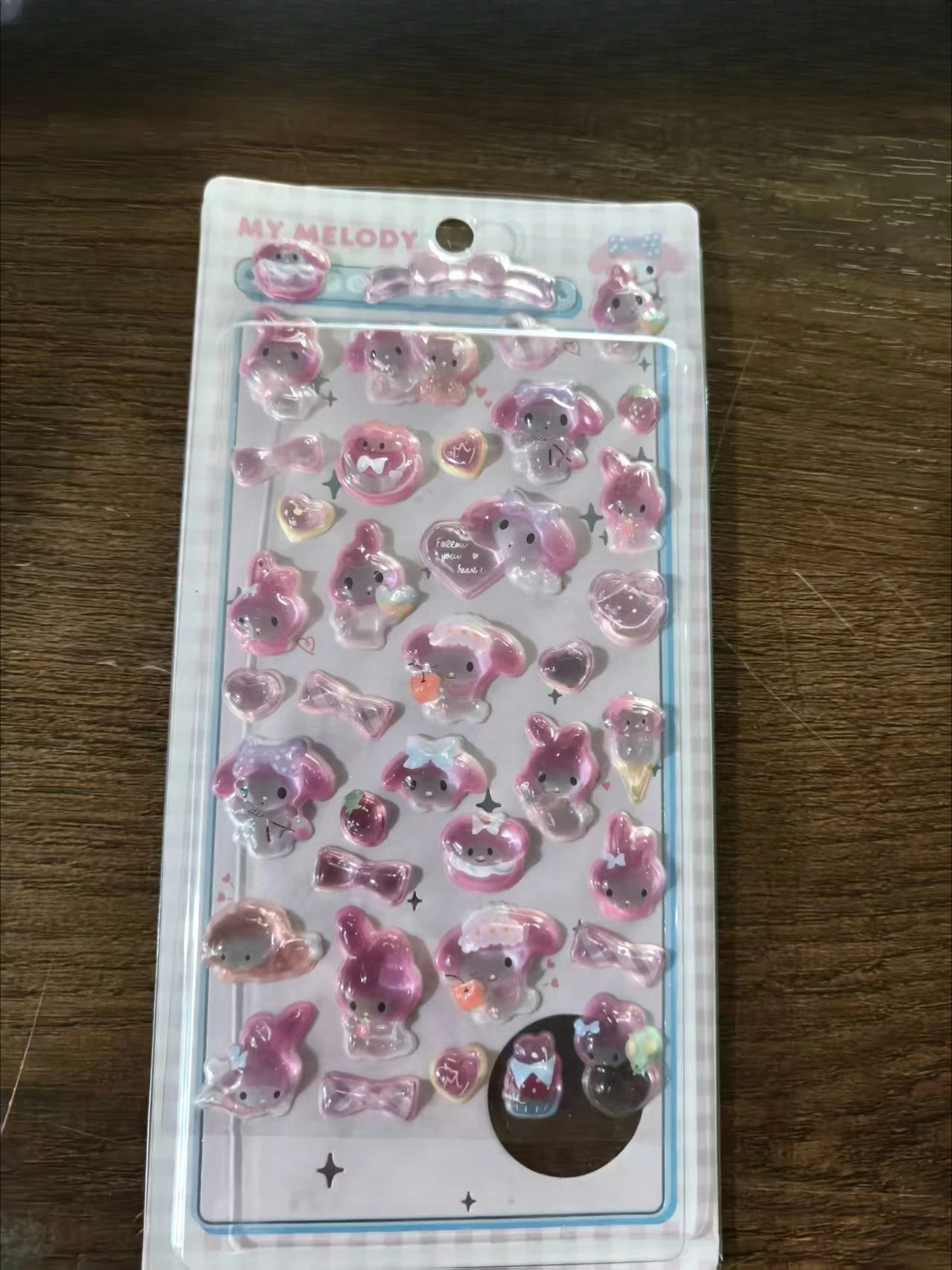 2026  New Sanrio 3D relief crystal sticker for Meileti Kitty Yuguigou phone case DIY sticker solid