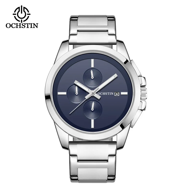 OCHSTIN brand new men's watch multi-function chronograph quartz watch business steel belt luminous waterproof men's watch