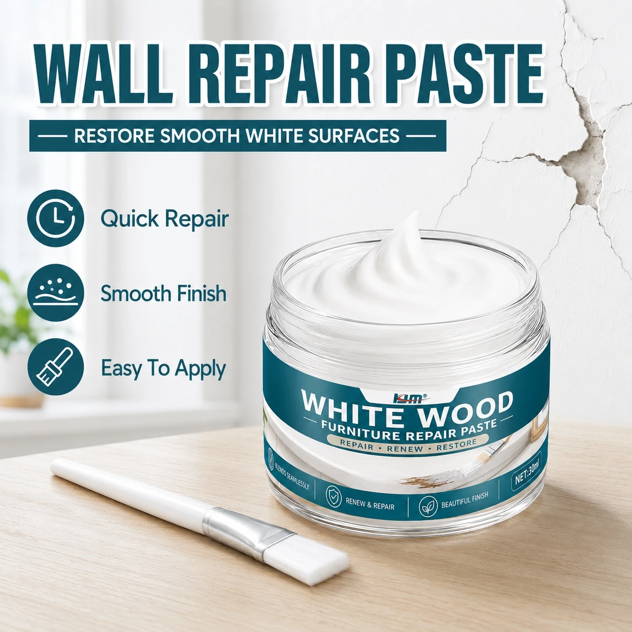 Drywall Repair Kit with Scraper Wall Hole & Crack Filling Paste Quick-Drying Mending Quickly Fill and Repair Home Wall Tool