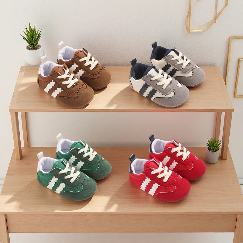 Hot Selling Baby Casual Sports Shoes Spring and Autumn Girls and Boys High Quality PVC Sole Anti Slip Prewalker Shoes 0-1Year