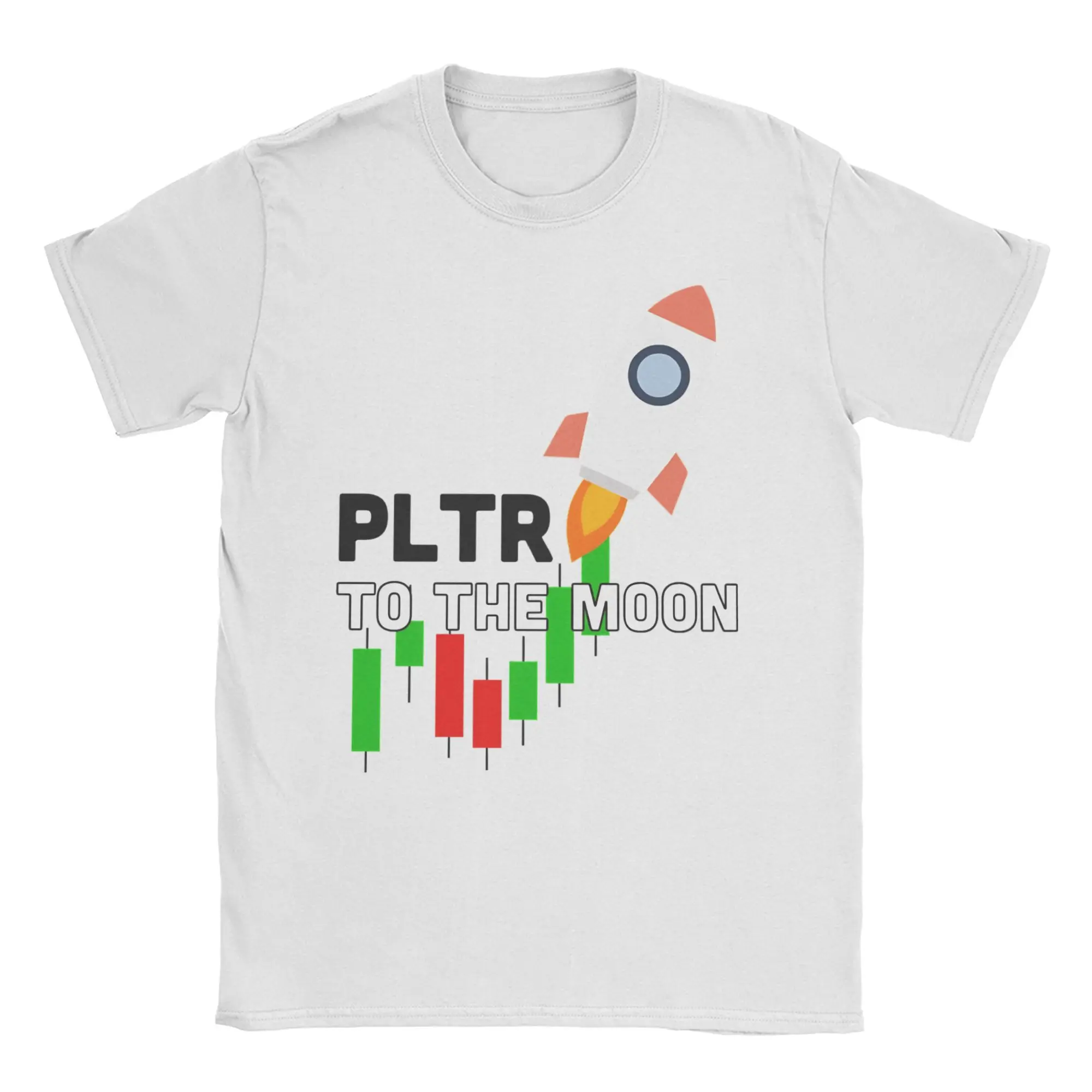 الرجال النساء تي شيرت Palantir $PLTR إلى القمر الشمعدان خمر القطن تيز قصيرة الأكمام تي شيرت طاقم الرقبة القمم هدية فكرة