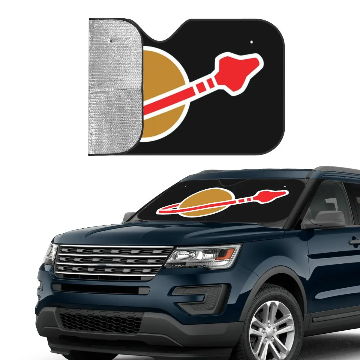 

Classic Space Logo Sunshade Windscreen Car Front Windshield Window Sun Visor Accessories Covers