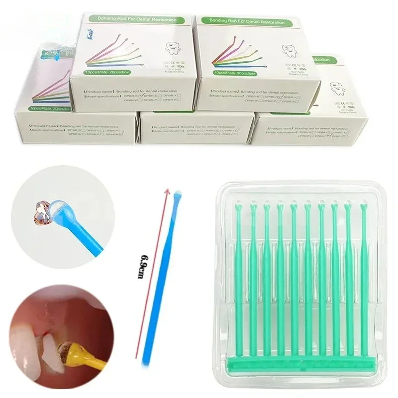 100PCS Dental Adhesive Tip Applicator for Tooth Crown Porcelain Veneer Disposable Health Care Dental Stick Brush Dental Material