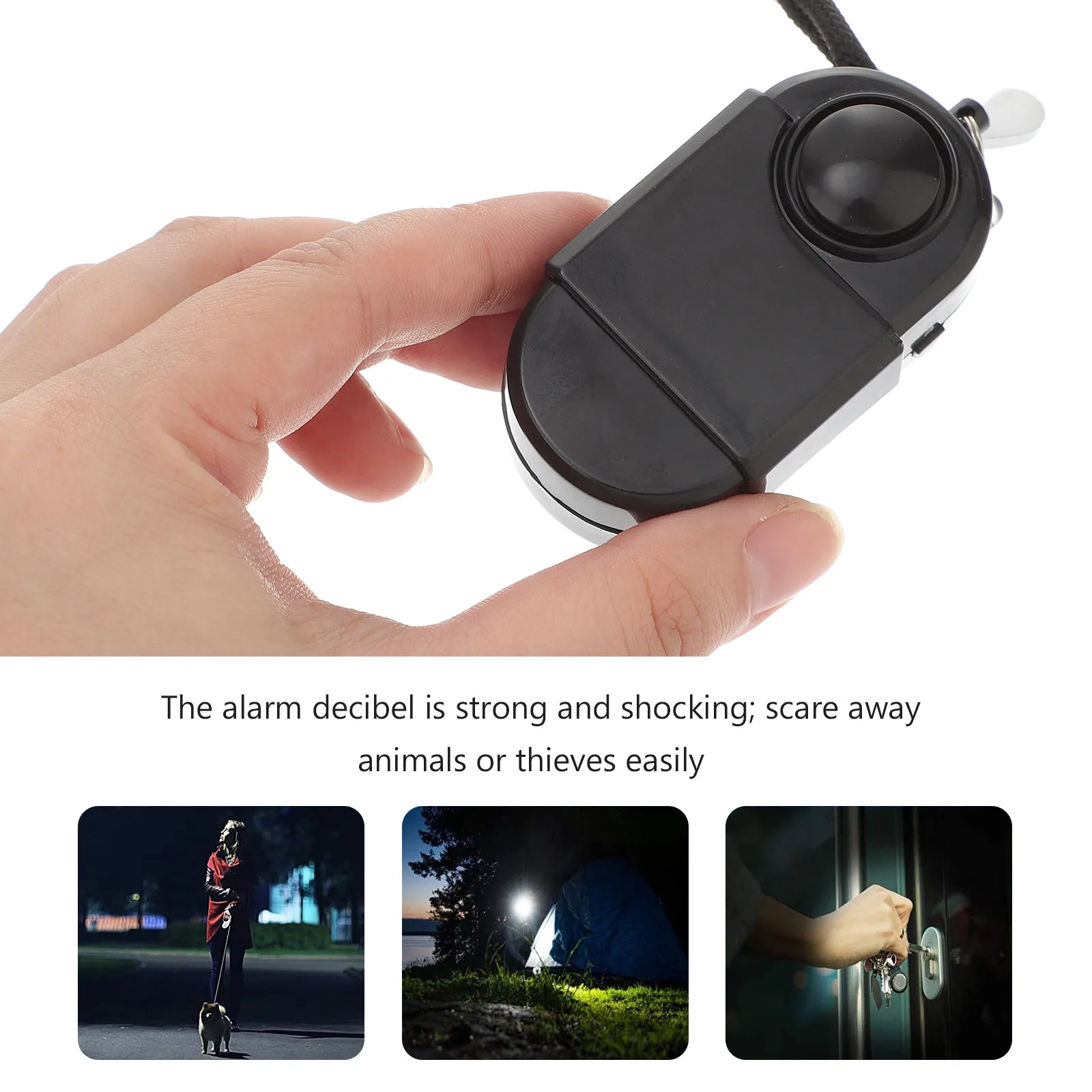 Infrared Personal Safety Alarm Keychain for Women Compact Alarm with Human Body Sensor Loud 130Db Siren Travel Home