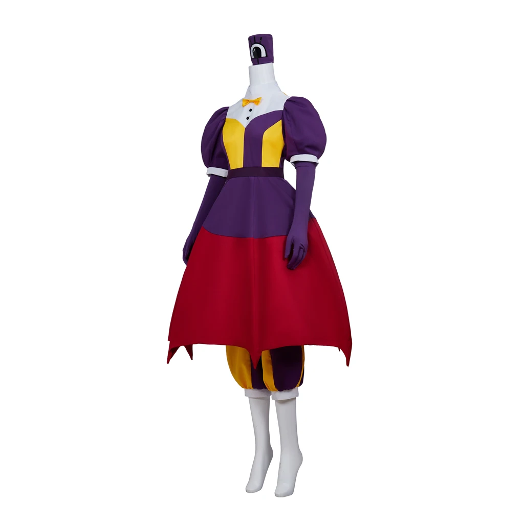 أزياء إيدالين كلوثورن التأثيرية فستان البومة النسائي باللونين الأرجواني والأحمر لحفلات الهالوين كرنفال بدلة كاملة