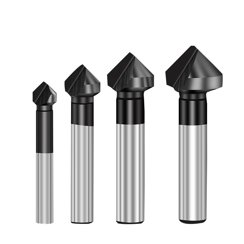 90 Degree M35 Cobalt TiAlN Coated Chamfer Countersink Drill Bit 3 Flutes Deburring Stainless Steel Reaming Chamfering Cutter