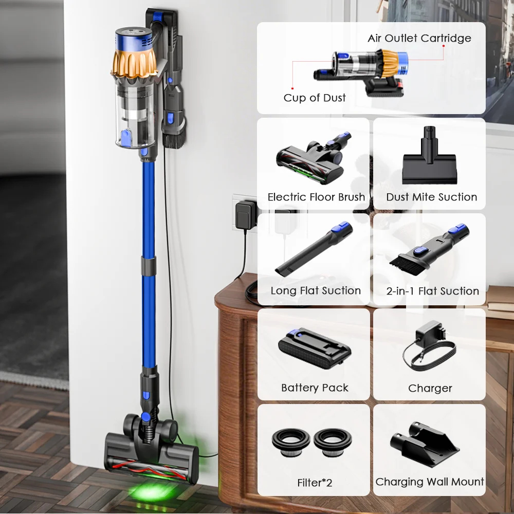 COTIAR V22 55KPa 650W Cordless Vacuum Cleaner Handheld Portable Suction Power LED Display  Home Deep Cleaning Multi Scenario Use