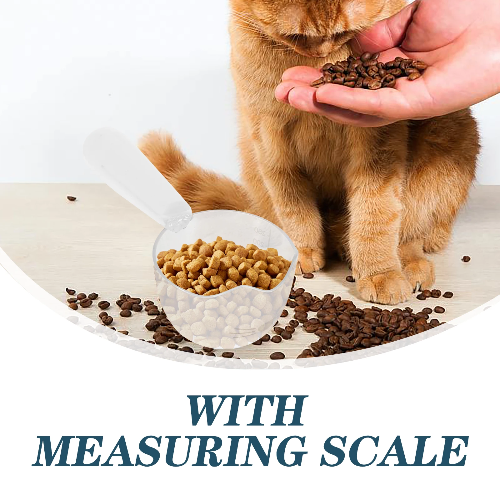

Handheld Plastic Pet Food Spoon with Clip Scale Design Nonslip Dog Cat Food Scoop Reusable Spoon Scoop Pet Supply