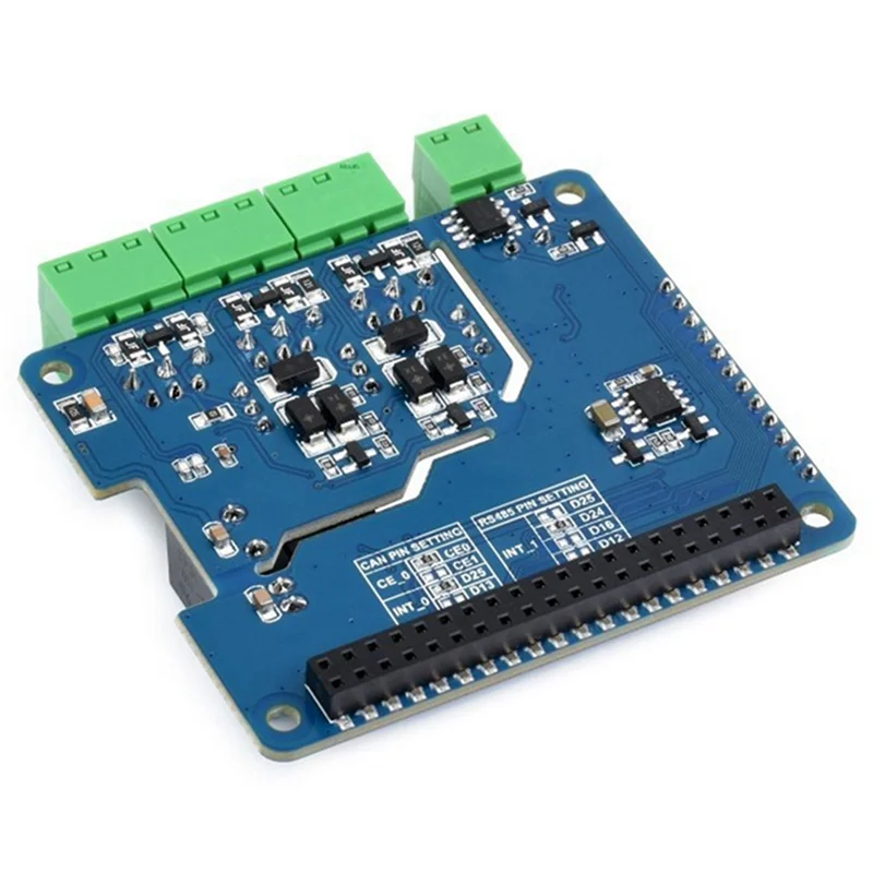 For Raspberry Pi 4B Isolated Dual Rs485 Can Interface Expansion Board Gigabit Ethernet Power Isolation Protection