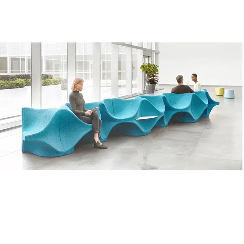 FRP special-shaped reception sofa light luxury S-shaped hotel lobby simple personality leisure