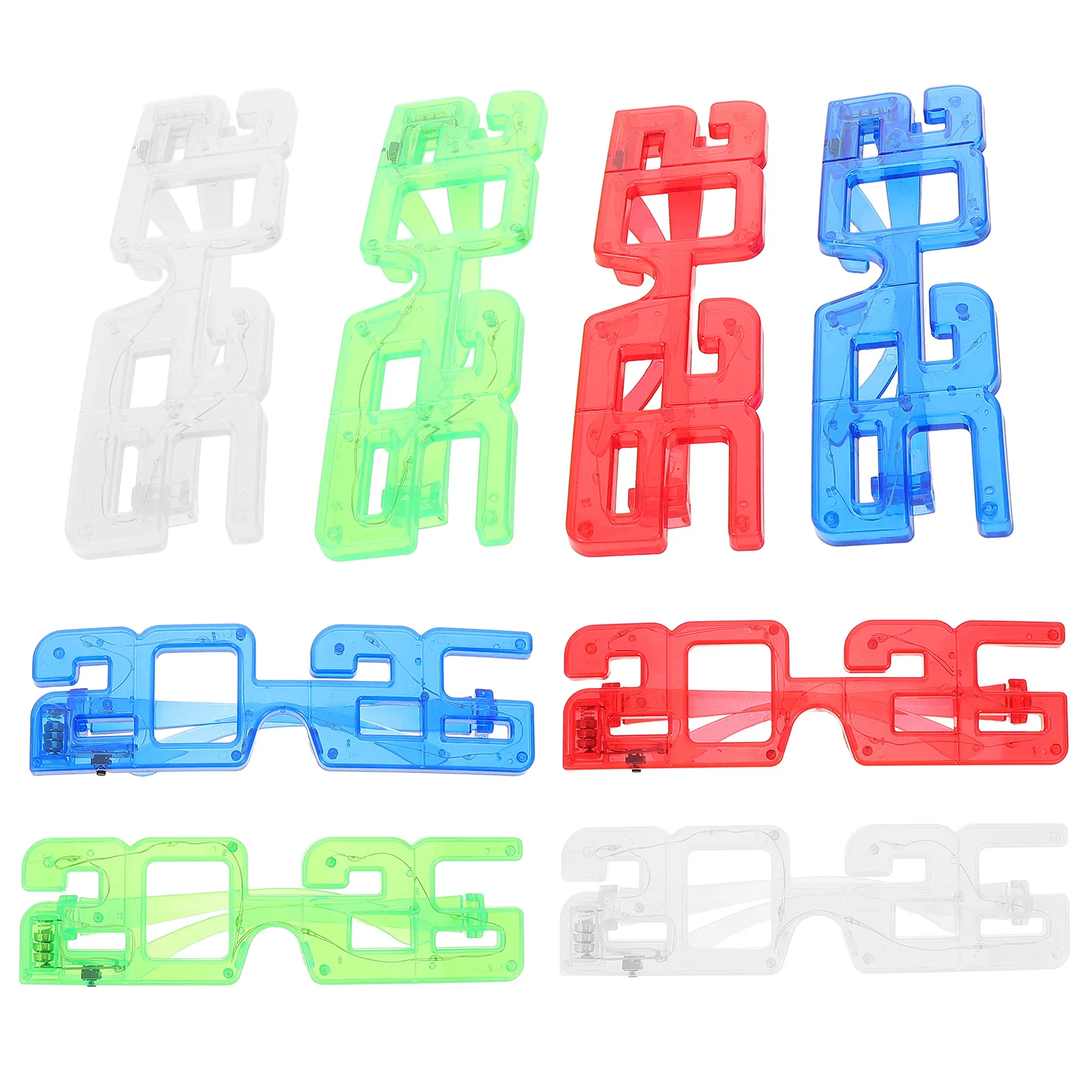 

8Pcs LED Illuminated 2026 Glasses Glowing Number Eyewear for New Year Eve Party Grad Celebration Fun Light Up Party Favors Nye