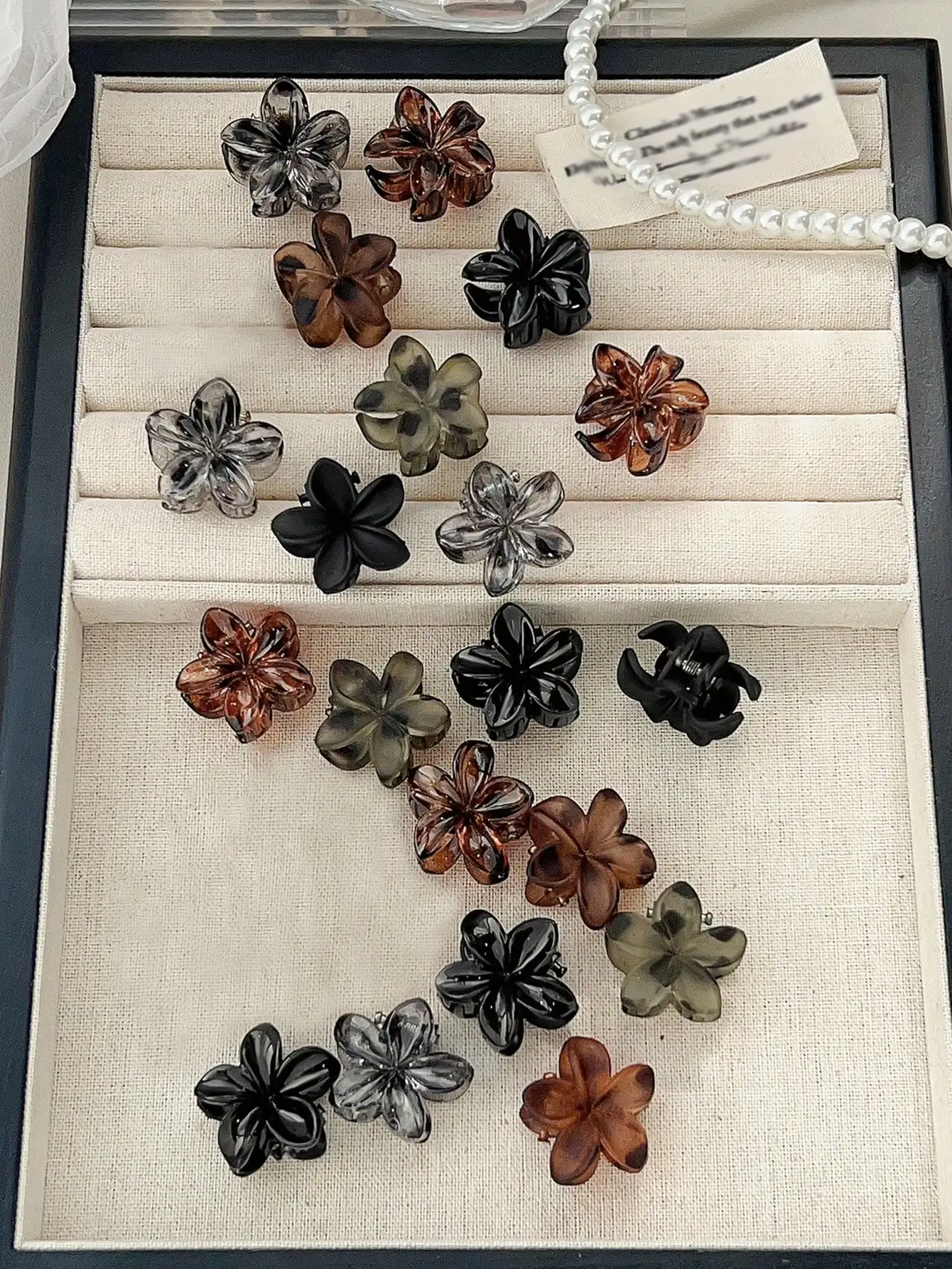 20 Stück neutrale kleine Haarklammern, niedlicher rutschfester Haarschmuck für Frauen und Mädchen, verschiedene Farben, Blumen-Haarspange für dünnes Haar – Detail 8