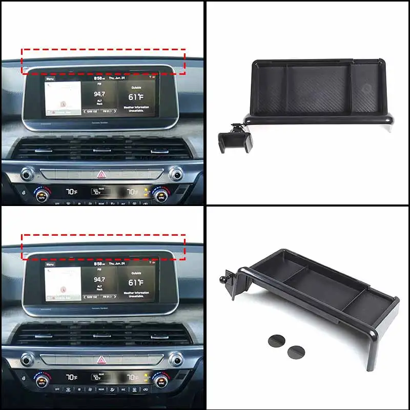 

Держатель для мобильного телефона и органайзер для центрального навигационного экрана автомобиля. Подходит для Kia Telluride 2020-2022, аксессуары для интерьера.