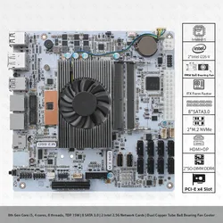i5-8265U ES NAS Motherboard 8 Bay NAS Board 2*2.5G LAN 2*M.2 NVMe 8 SATA3.0 2*DDR4 HDMI DP 17x17 Mini ITX board