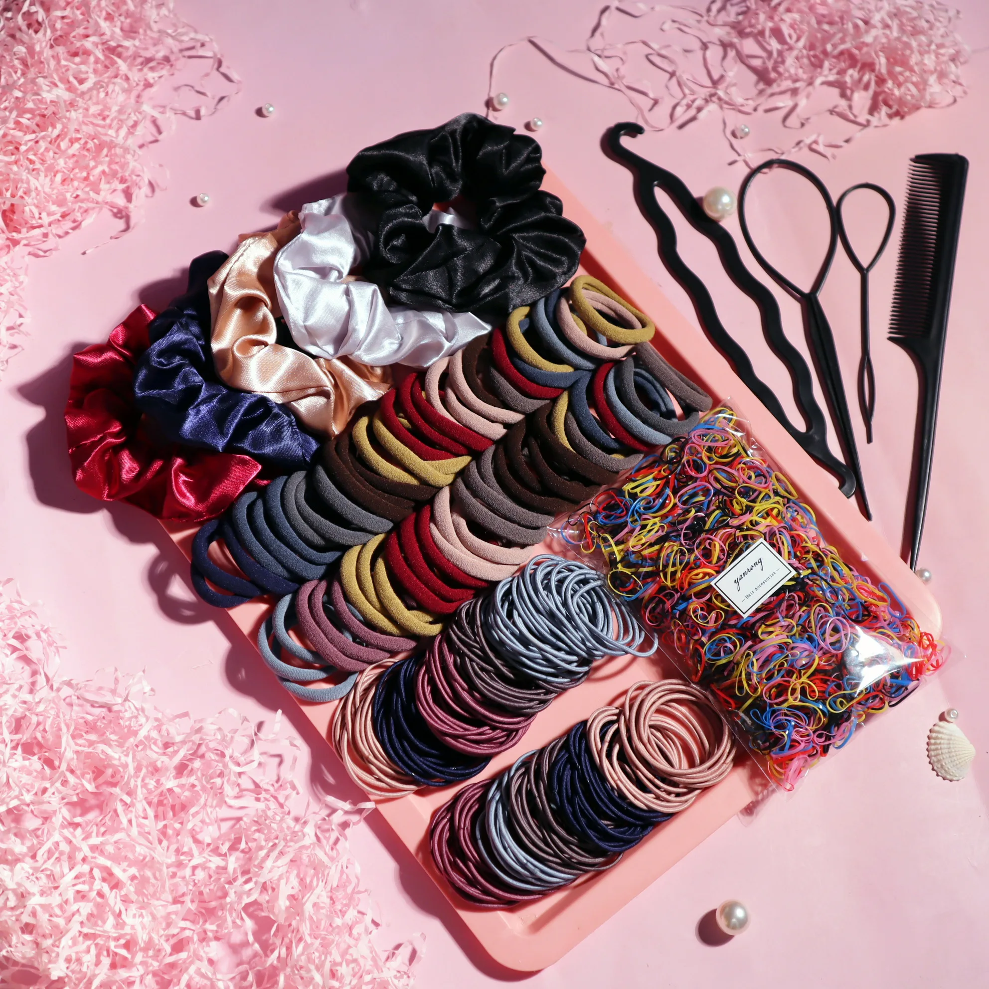 

1159PCS Hair Accessories for Woman Set Seamless Ponytail Holders Variety Hair Scrunchies Hairbands Scrunchy Hair Ties