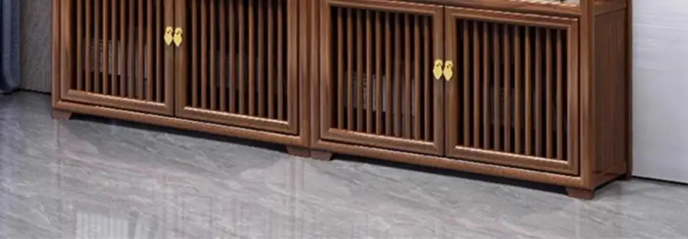 For Solid Wood Bogu Shelf Duobao Pavilion Display Cabinet Office Tea Room Partition Bookshelf New Chinese Style Ornament