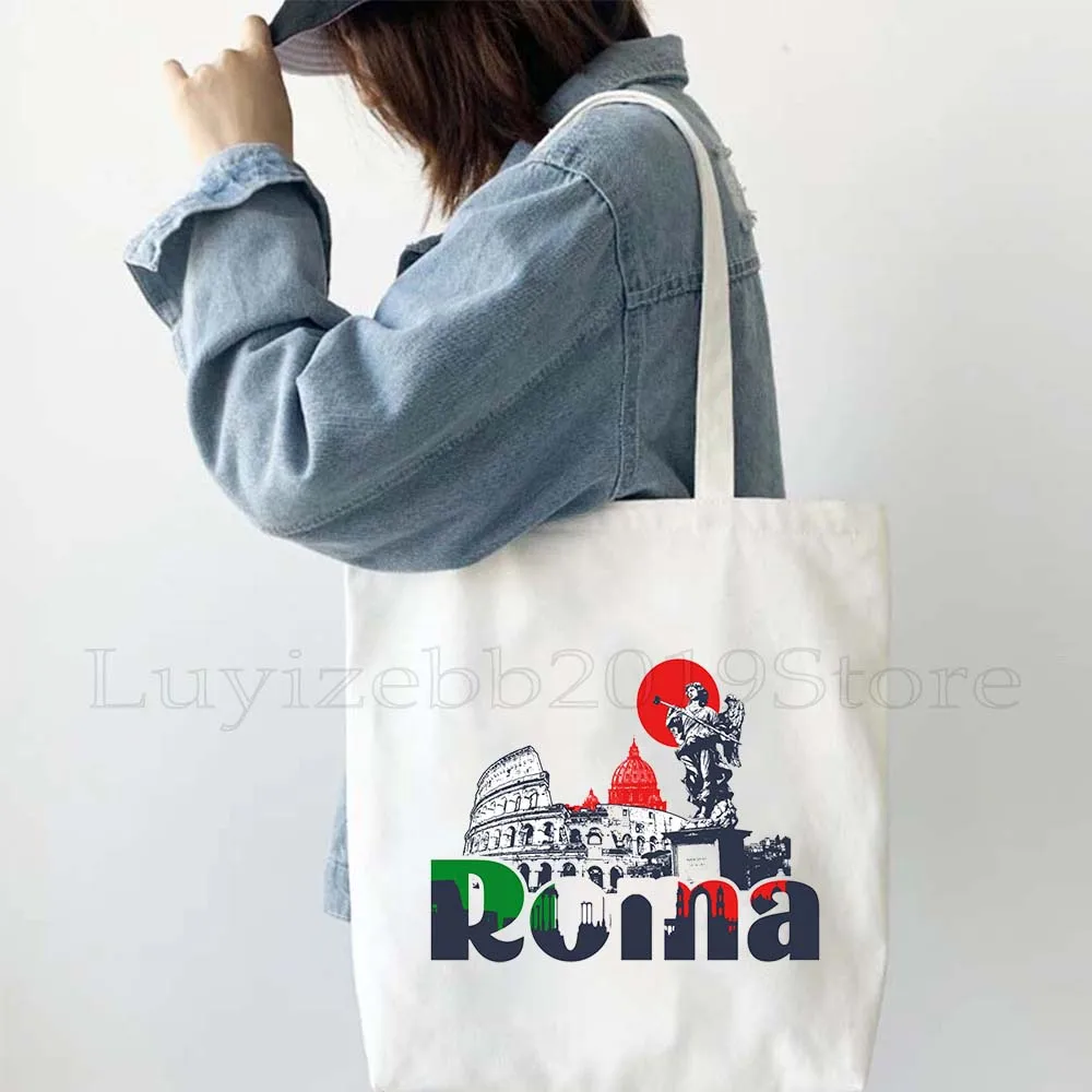 Cinque Terre Italy Pisa Roma Italia Italian Flag Palermo Puglia Sardinia Verona Turin Shopper Canvas Tote Bag Eco Cotton Handbag