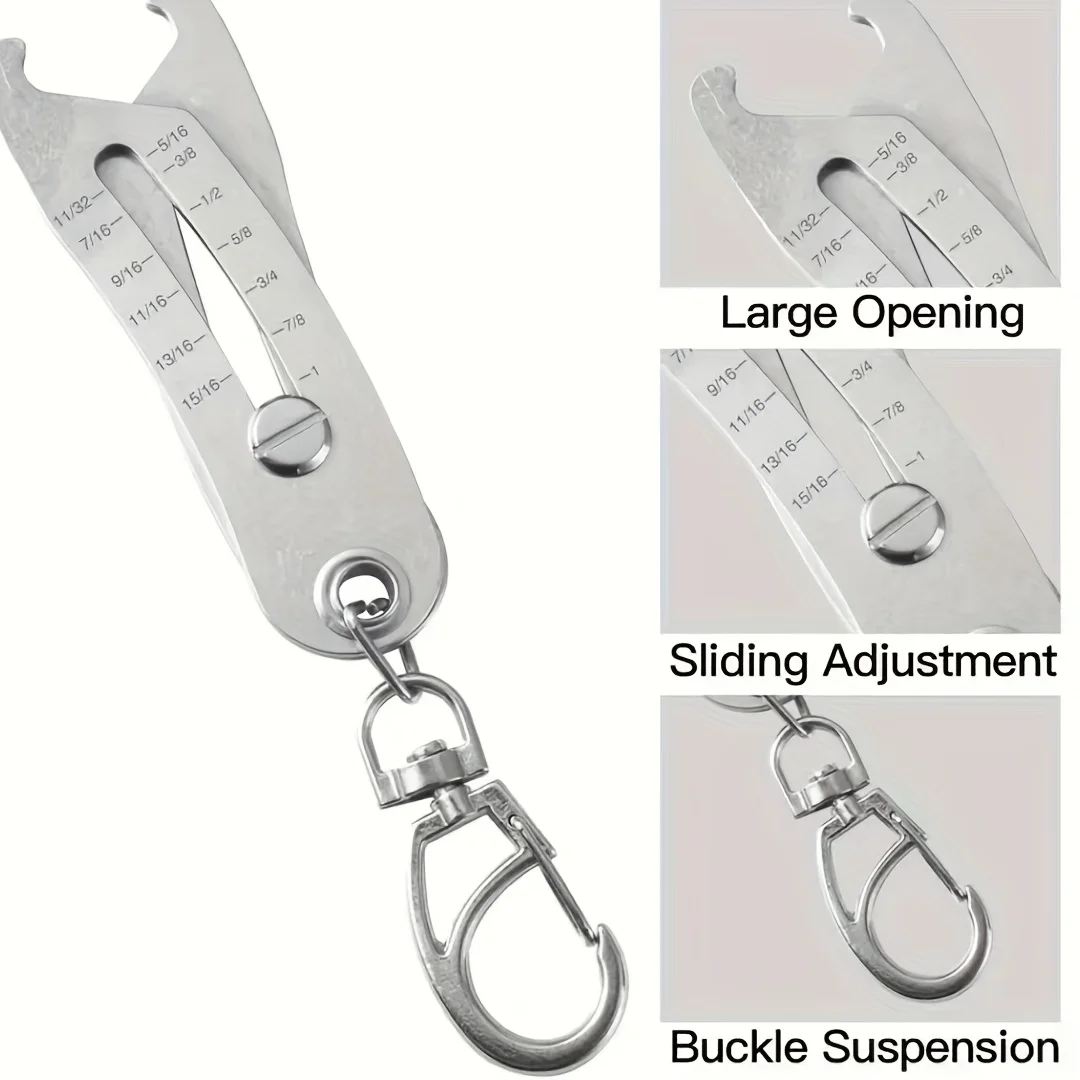 1 Piece Portable Precision Thread Size Checker Keychain, Thread Size Verification Tool, Nut and Screw Thread Checker, Quick Manual Measuring Tool