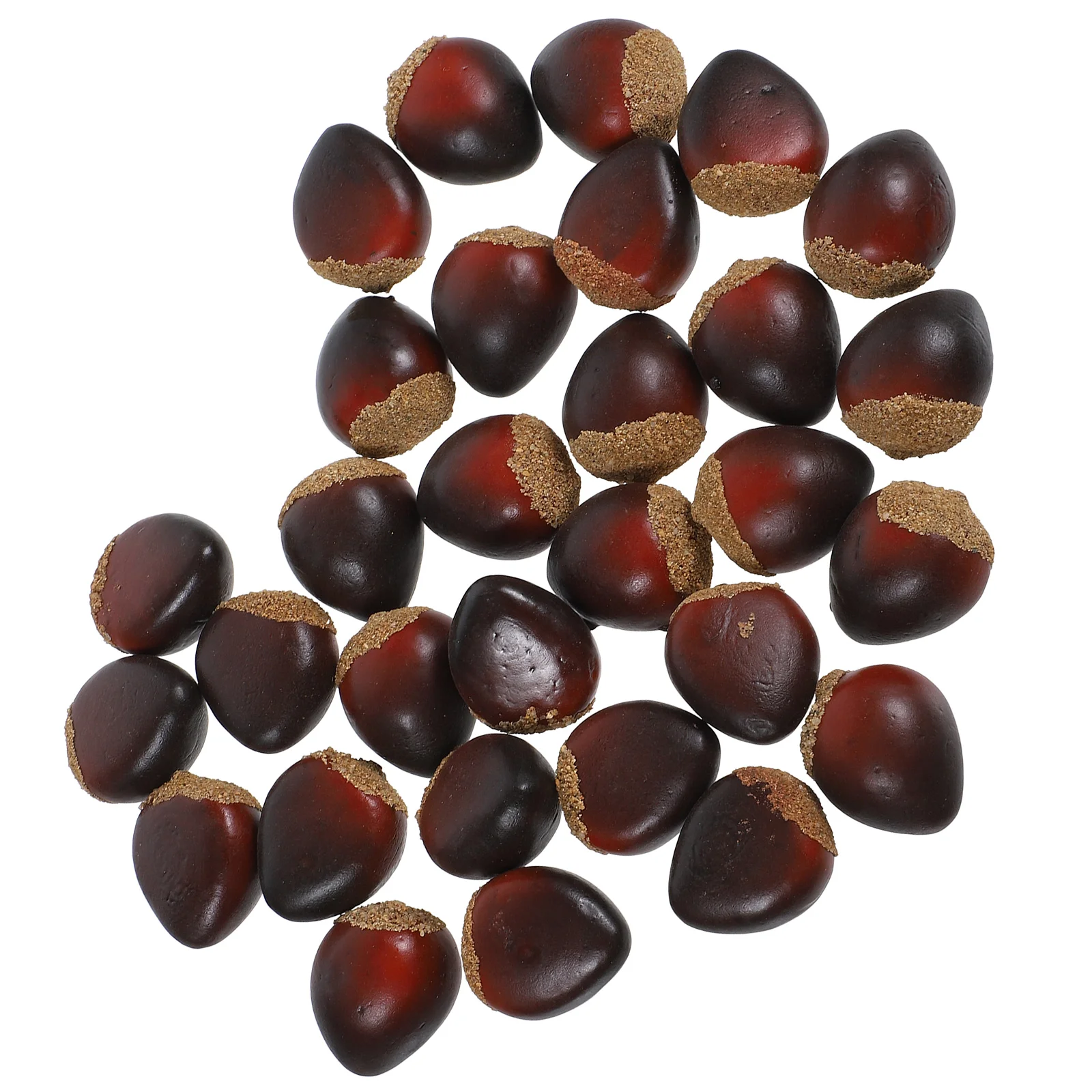 30 Pcs Foam Chestnut Artificial Nuts Lifelike Decorations Fake Food Prop Model Display