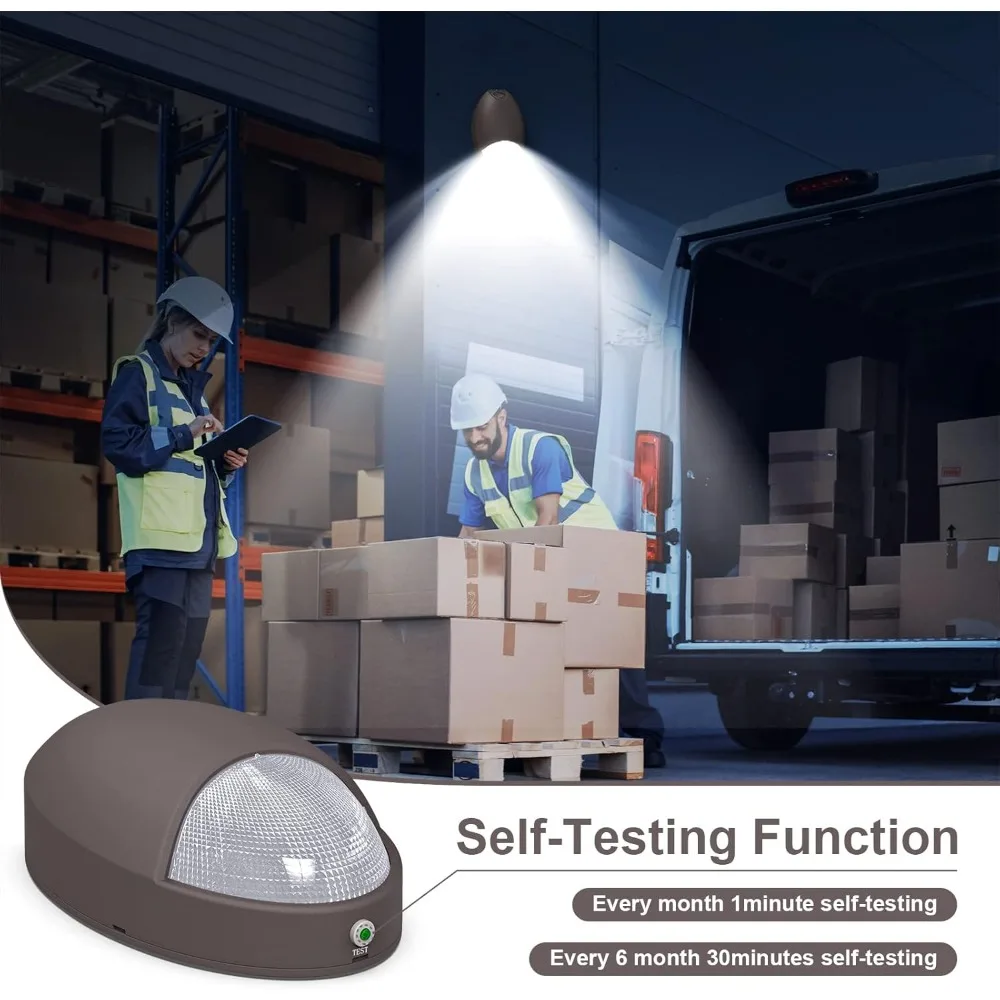 Outdoor Led Emergency Light with Battery Backup Photocell Sensor Self Test Diagnostics