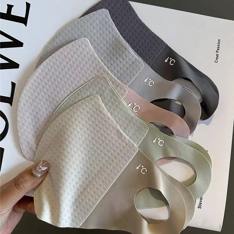 

Летняя сотовая дышащая солнцезащитная маска из ледяного шелка, защита глаз, охлаждающий дизайн, 3D УФ-защита, подвесная крышка для ушей и лица