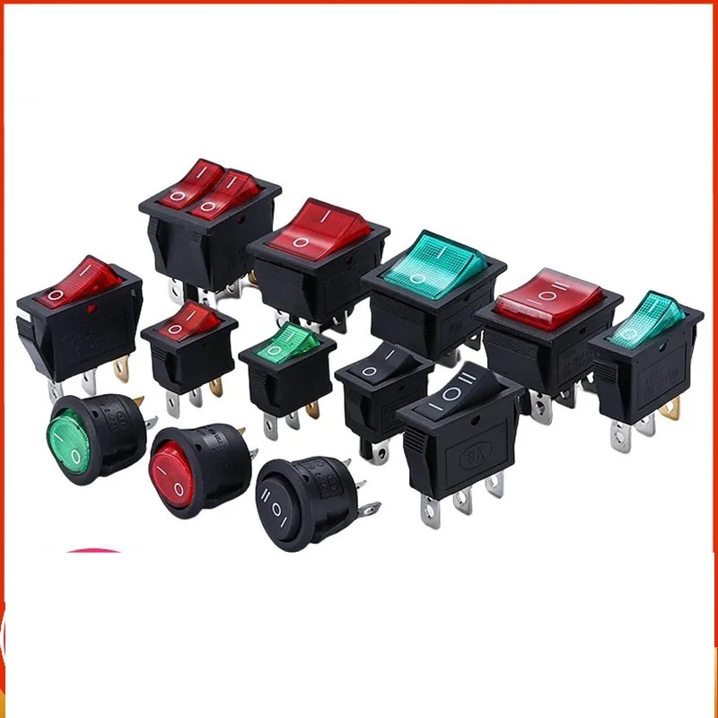 200pcs KCD Ship-type Rocker Switch 2-position 3-position  Power Supply Button 2  3  4 6 Feet